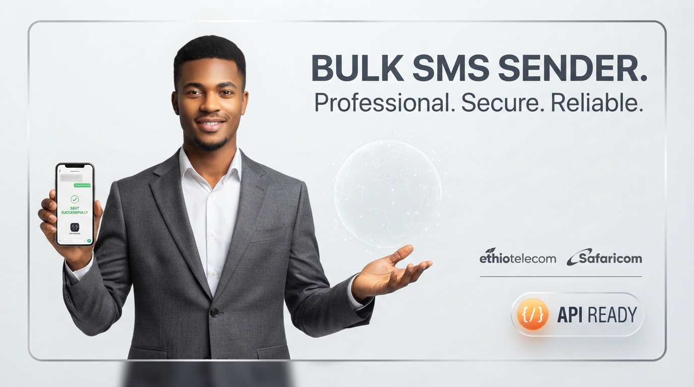 Bulk SMS Sender | Ethiotelecom API | Safaricom API | Twillio API |